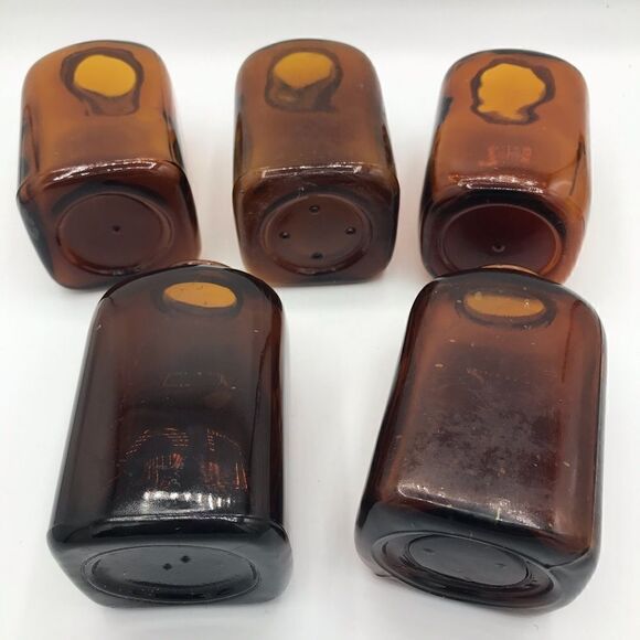 Vintage Squared Brown Glass Snuff Bottle Bundle of 5 - Picture 13 of 16